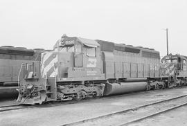 Burlington Northern diesel locomotive 6320 at Pasco, Washington in 1976.