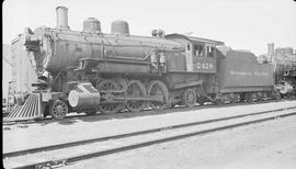 Northern Pacific steam locomotive 2428 at Pasco, Washington, in 1937.