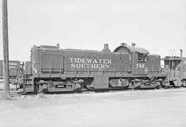 Tidewater Southern Railway Diesel Locomotive Number 746 at Modesto, California in June 1974.