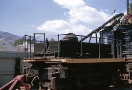 Butte, Anaconda and Pacific Railroad electric locomotive at Butte, Montana in 1964.