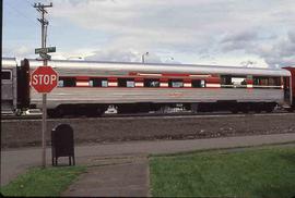 Spirit of Washington Dinner Train passenger car at Renton, Washington, circa 1995.