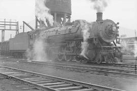 Northern Pacific steam locomotive 2604 at Missoula, Montana, in 1946.