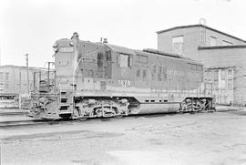 Burlington Northern diesel locomotive 1878 at Auburn, Washington in 1971.