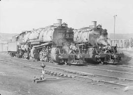 Northern Pacific steam locomotive 4501 at Butte, Montana, in 1949.