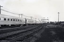 Amtrak passenger train number 5 at Galesburg, Illinois on August 28, 1972.