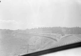 On board Northern Pacific Vista-Dome North Coast Limited near Welch, Montana, in 1955.