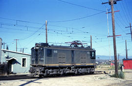 Butte, Anaconda and Pacific Railroad electric locomotive 46 at Rocker, Montana in 1964.