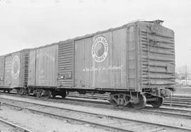 Northern Pacific Railroad Box Car Number 9633 at Auburn, Washington in March, 1970.