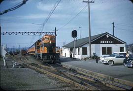 Pacific Coast Railroad passenger train at Renton, Washington in 1958.