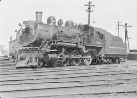 Northern Pacific steam locomotive 1381 at Tacoma, Washington, in 1948.