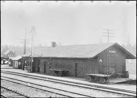 Northern Pacific station at Rainier, Washington, circa 1927.