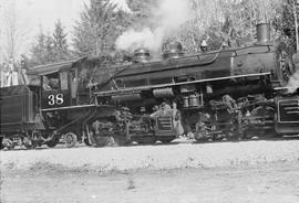 Rayonier Incorporated Steam Locomotive Number 38 at Hoquiam, Washington, On March 31, 1962.