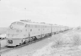 Union Pacific Railroad diesel locomotive number 962 at Hinkle, Oregon in 1964.