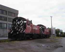 Canadian Pacific Railway diesel locomotive 1238 at Vancouver, British Columbia on August 13, 1989.