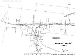 Plat Map of Northern Pacific Facilities at Butte, Montana, 1963