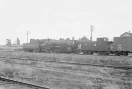 Northern Pacific steam locomotive 1842 at Spokane, Washington, in 1940.