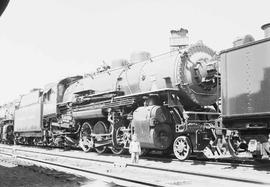 Northern Pacific steam locomotive 1735 at Livingston, Montana, in 1952.