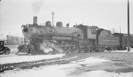 Northern Pacific steam locomotive 2116 at Underwood, Minnesota, in 1935.