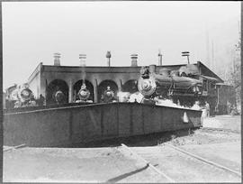 Northern Pacific roundhouse at Lester, Washington, circa 1914.