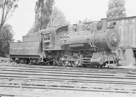 Northern Pacific steam locomotive 1081 at Hoquiam, Washington, circa 1945.