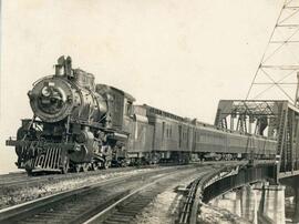 Great Northern Railway steam locomotive 1017 in Washington State, undated.