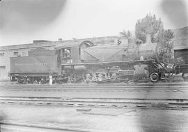 Northern Pacific steam locomotive 24 at Missoula, Montana, in 1943.