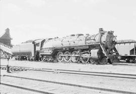 Northern Pacific steam locomotive 2661 at Laurel, Montana, in 1953.