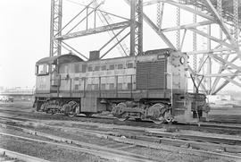 Burlington Northern diesel locomotive 938 at Portland, Oregon in 1972.