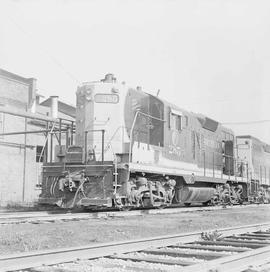 Northern Pacific diesel locomotive number 285 at Auburn, Washington, in 1967.