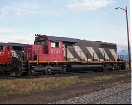 Canadian National Railway Company diesel locomotive 5256 at Jasper, Alberta on July 08, 1990.