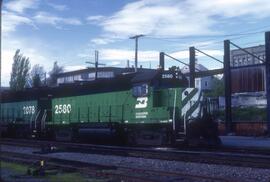 Burlington Northern 2580 at Bellingham, Washington in 1987.