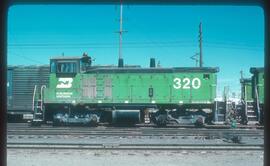 Burlington Northern 320 at Spokane, Washington in 1977.