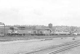 Burlington Northern diesel locomotive 4366 at Seattle, Washington in 1974.