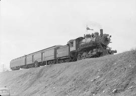 Northern Pacific mixed train number 735 at Rush City, Minnesota, in 1950.