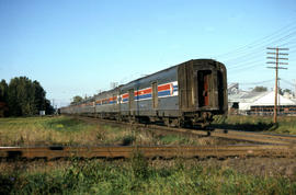 Amtrak diesel locomotive 254 at Portland, Oregon in 1978.