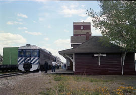 British Columbia Railway Company rail diesel car BC-11 at Dawson Creek, British Columbia on May 2...