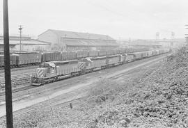 Burlington Northern diesel locomotive 6309 at Tacoma, Washington in 1972.