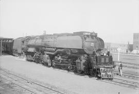 Union Pacific Railroad steam locomotive number 3975 at Tacoma, Washington in 1947.