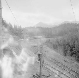 Northern Pacific Vista-Dome North Coast Limited at Stampede, Washington, in 1963.