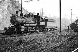 Pacific Coast Railroad steam locomotive number 15 at Georgetown, Washington, circa 1940.