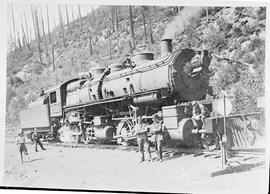 Northern Pacific steam locomotive 3005 at Lester, Washington, circa 1912.