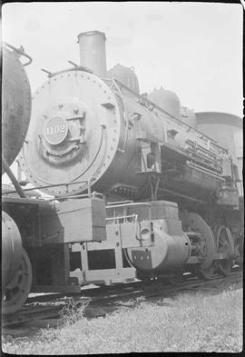 Northern Pacific steam locomotive 1102 at Brainard, Minnesota, circa 1932.