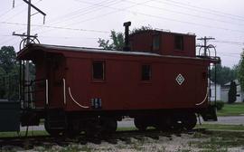 Northern Pacific wood caboose 1740 at Boone, Iowa, in 1993.