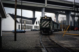 Burlington Northern Railroad Company diesel locomotive 4361 at Portland, Oregon in 1978.