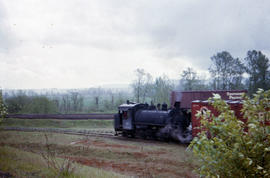 Peninsula Terminal Company steam locomotive 104 at North Portland, Oregon in 1963.