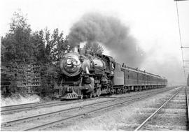 Northern Pacific steam locomotive 2260 at Allentown, Washington, circa 1941.