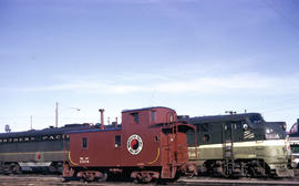 Northern Pacific Railroad Company caboose 1314 at Portland, Oregon in 1966.