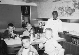 Passengers aboard Northern Pacific Vista-Dome North Coast Limited in 1955.