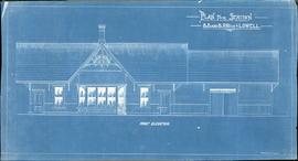 Northern Pacific blueprint for station at Lowell, Washington, circa 1892.