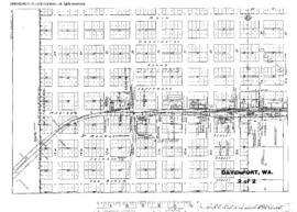 Plat Map of Northern Pacific Facilities at Davenport, Washington, 1921